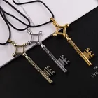 Necklace Black Leather Necklace For Men Hot Selling Toy Anime Character Alloy Key Necklace Black Leather Cord Necklace For Men