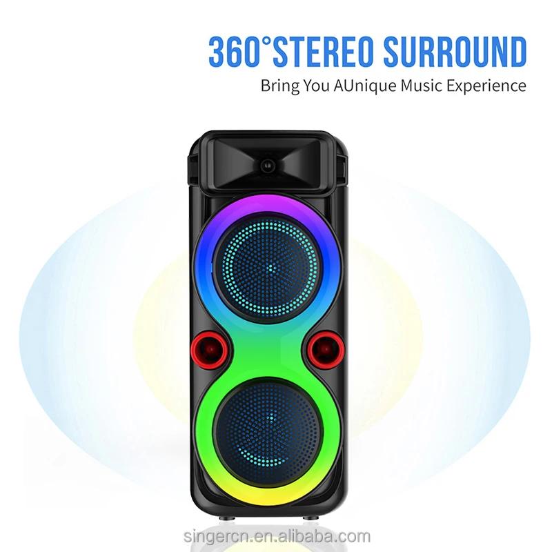 Portable Bluetooth DJ Bass Party Speaker with LED Light