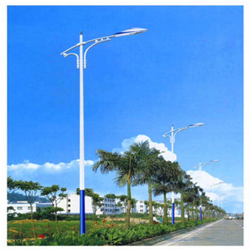 Outdoor Single Double Arm Galvanized Steel Post Traffic Street Light ...