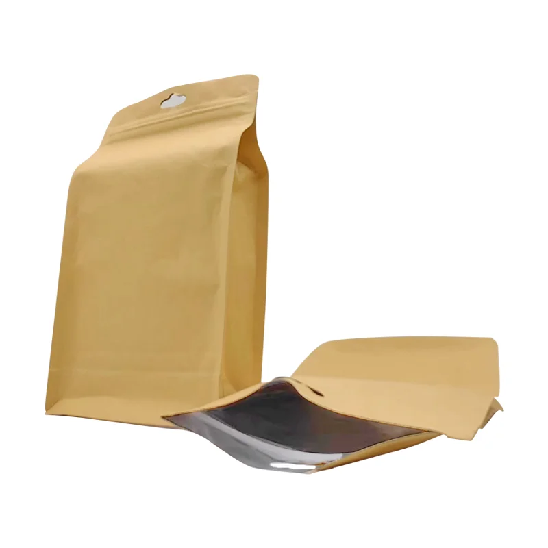 Biodegradable Custom Printed Paper Kraft Smellproof Bags Stand Up With