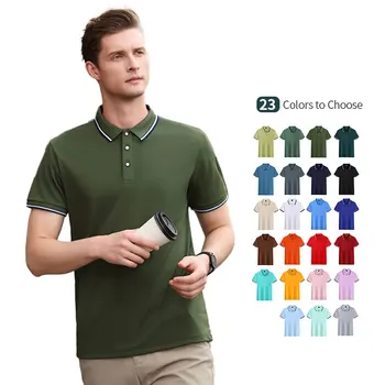Unisex 100% Polyester Polo Shirt Plain Casual Embroidered Golf T-Shirt Custom Logo Wholesale High Quality