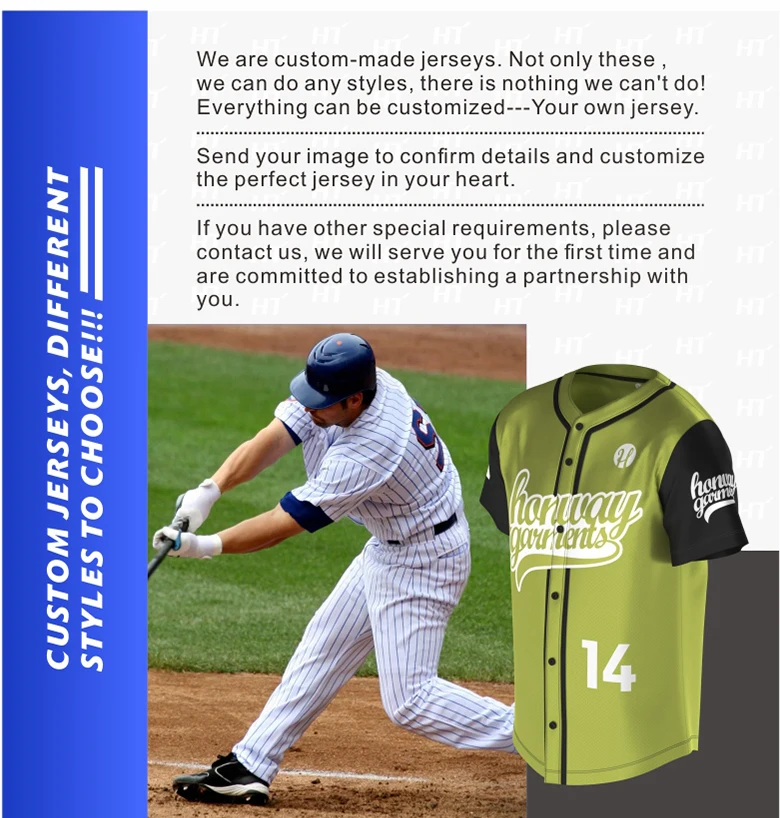 Customize Stripe Embroidery Baseball Uniform