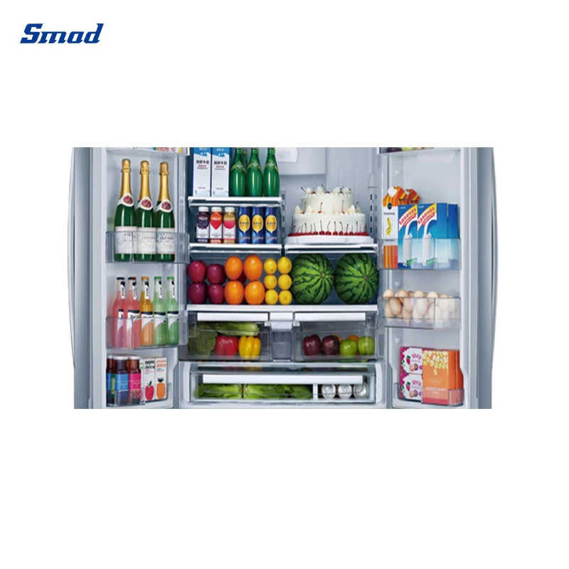 Smad refrigerador de doble puerta estilo francés grande refrigerador  inferior congelador para el hogar, acero inoxidable : : Hogar  y Cocina