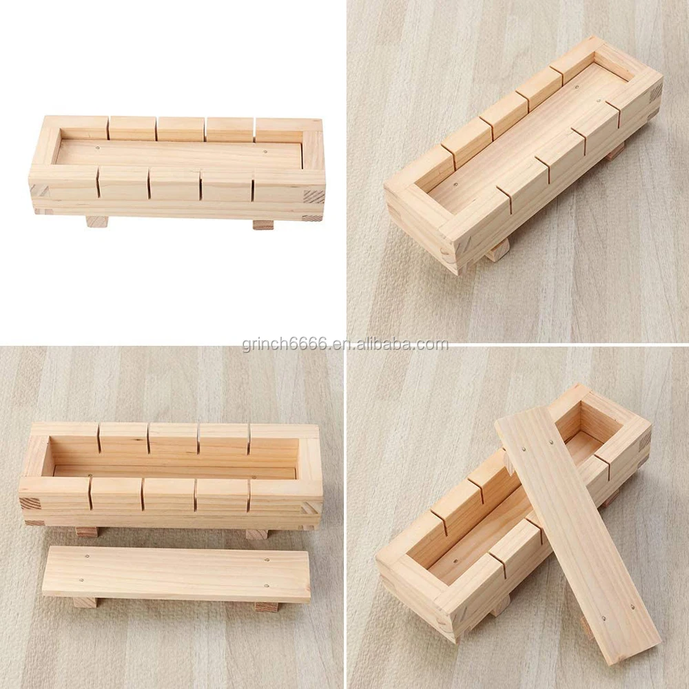 Wooden Rectangular Sushi Press Mold Box Sushi Making Kit DIY Sushi