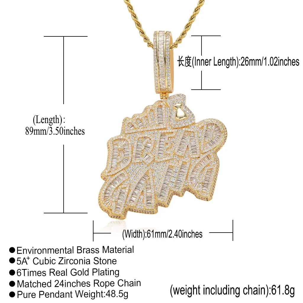 BES High Quality New Design Fashion Iced Out Zirconia BREAD GANG
