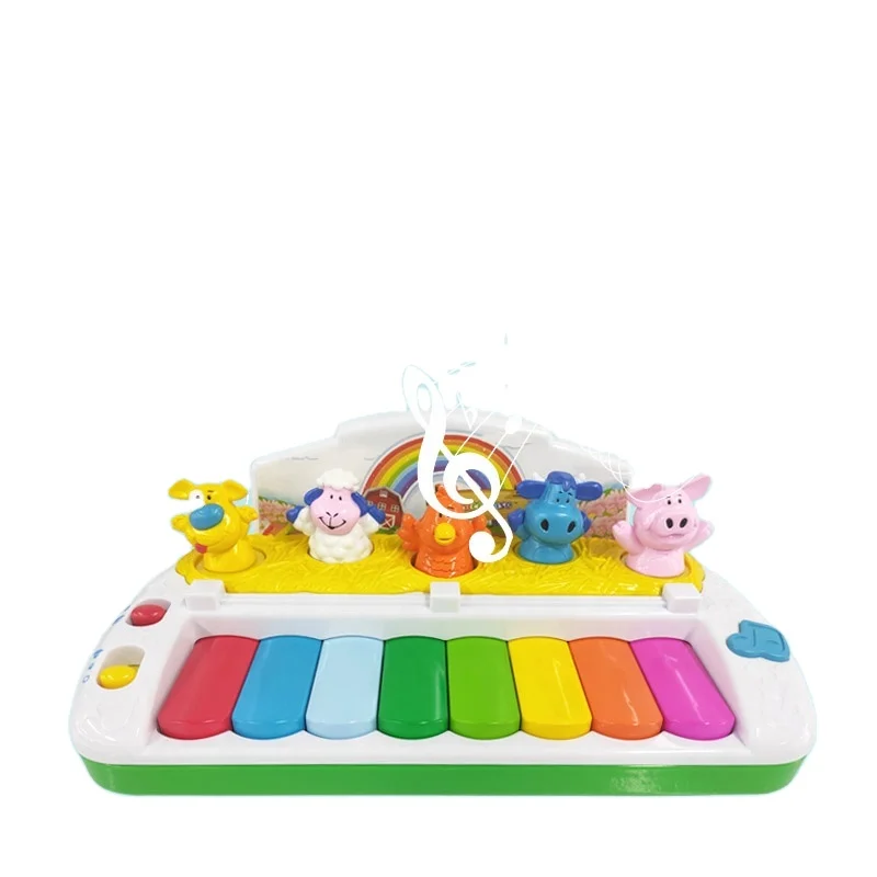Fun colored cartoon design music baby animal keyboard piano toys educational kids for kids gift