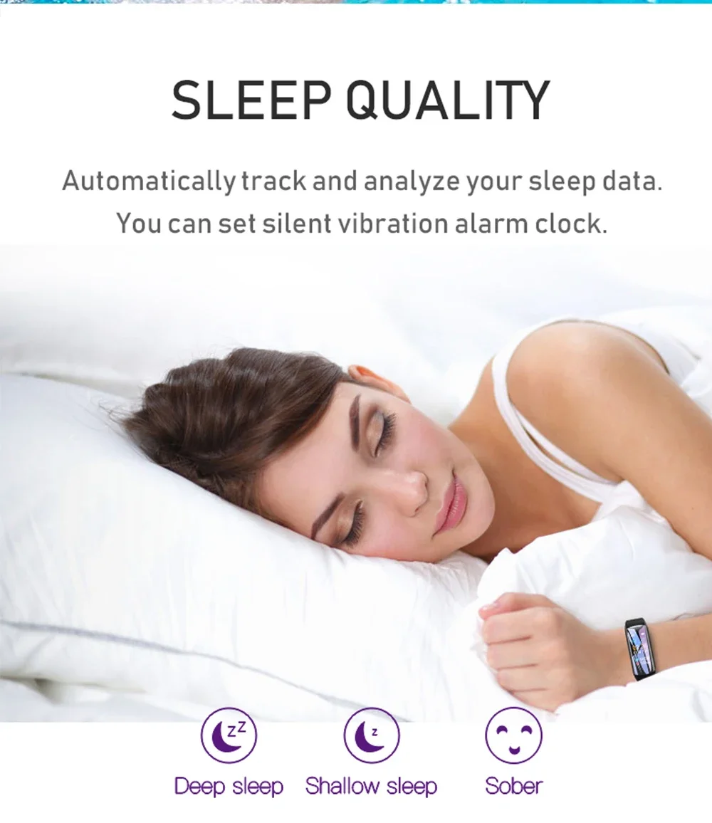 CY-C6S Android Smart Square Plastic Silicone Band Alarm Clock 7-14 Days Battery Life IP67 Waterproof APP Remote Control Sports