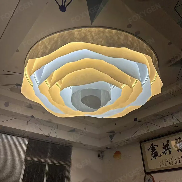 French Textured Film Fire-resistant A1 Hanging Ceiling Decoration Translucent Ceiling Grade a Drop Film for Mall Hotel