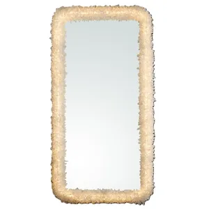 Modern Luxury Handcrafted Rock Crystal Led Mirror Sconce Floor Lamp Decoration Lighting for Living Room Hotel
