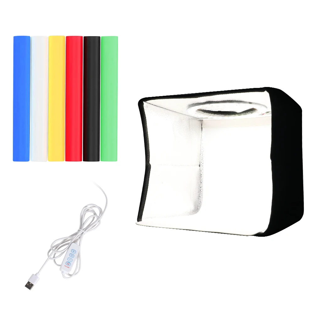 Портативный складной фотобокс Kaliou Z002 24 см для фотостудии с шестью цветными фонами тканевые аксессуары для фотостудии