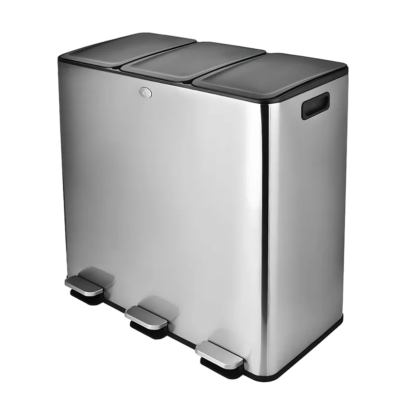 Ksy Garbage Cans Pedal Recycling Bin 3 High Quality Stainless Steel ...