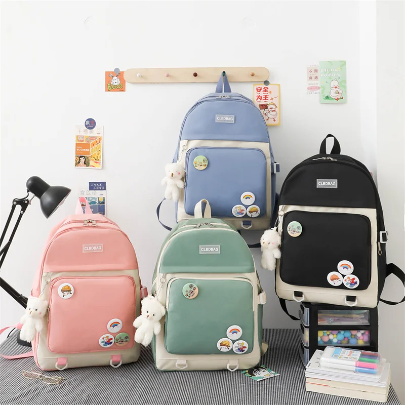 CLBDNew Pink Five-piece Combination Backpack for Kids Backpack for ...
