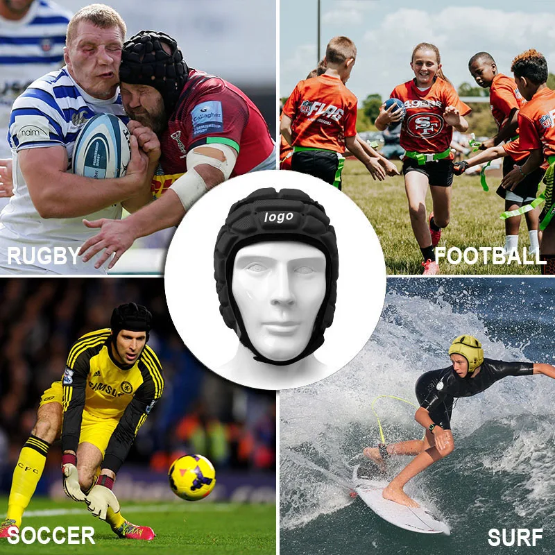 Rugby Pad Softshell Helmet 7on7 7v7 Autism Epilepsy Scrum Cap Soccer