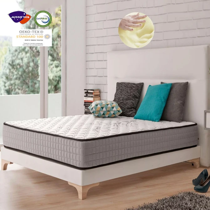 Hot sale 20cm matelas sleep well twin mattress in a box Luxury gel memory foam top pocket spring protector mattresses