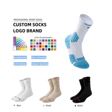 Accepted custom mens fashion towel bottom sport socks cotton breathable deodorous crew socks for basketball soccer