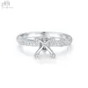 18K Solid White Gold