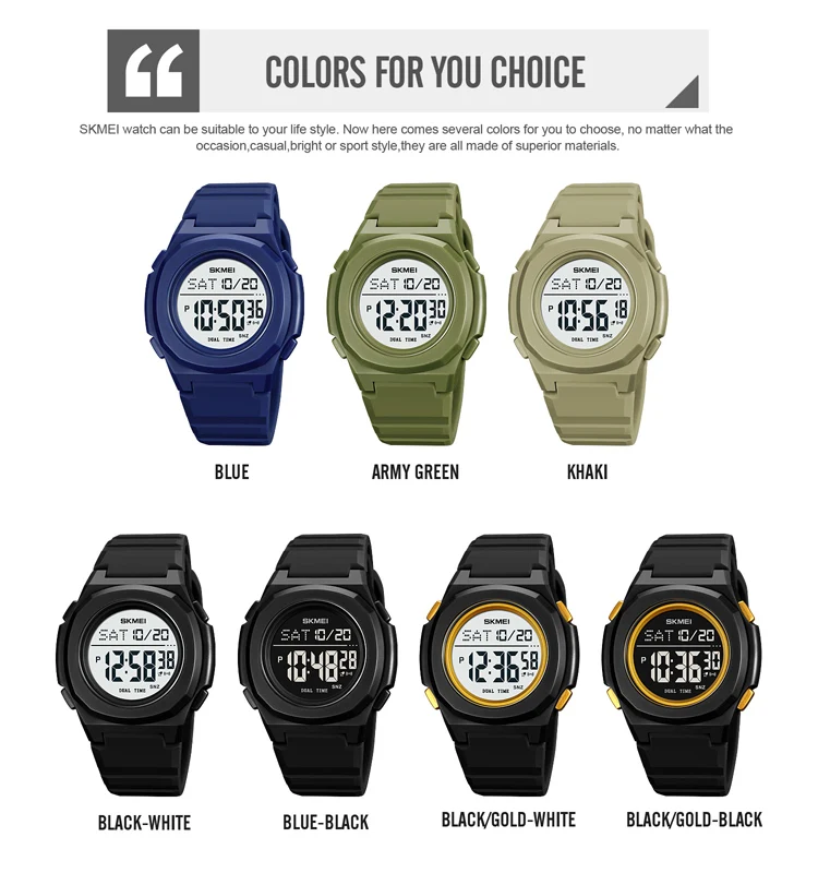 SKMEI 2023 спортивные Водонепроницаемые наручные часы 50 м, хронограф, мужские часы, оптовая продажа, цифровые часы