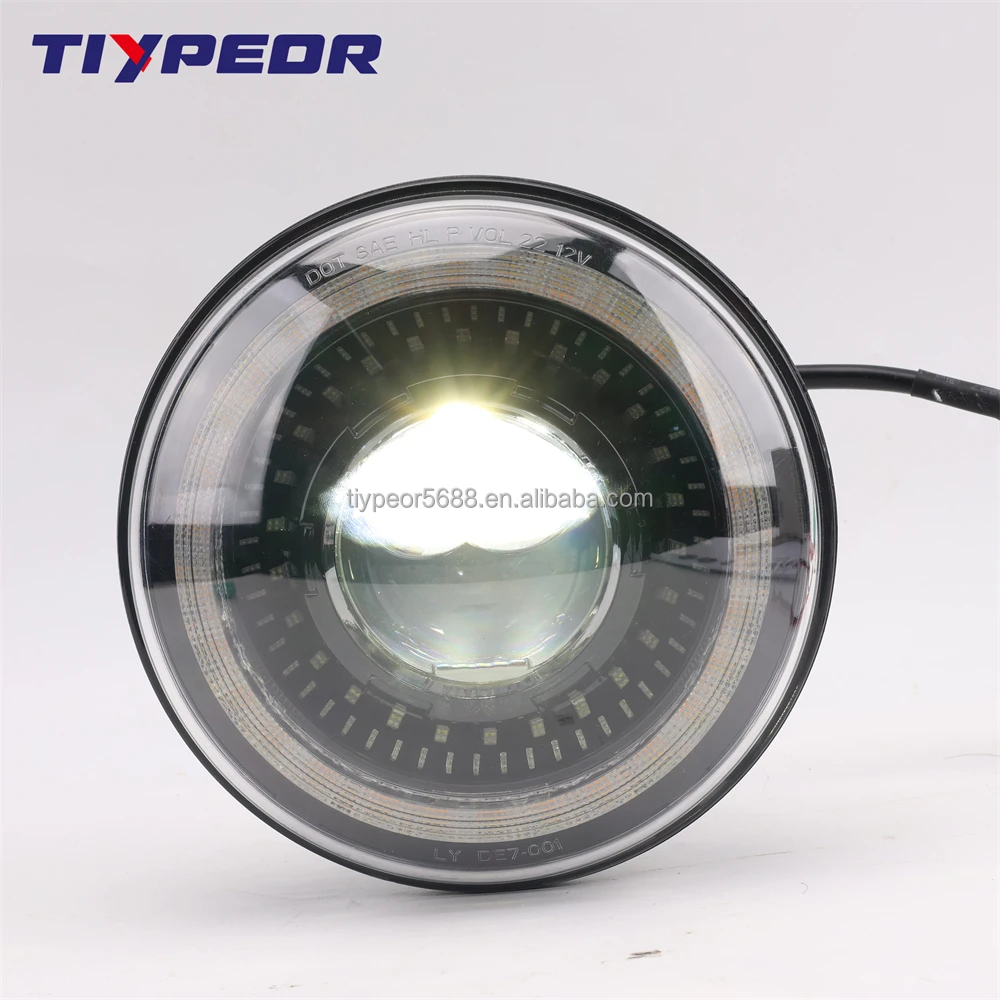 product tiypeor emark high brightness brighten led head light with drl for motorcycle 7 inch headlight high quality with yellow drl-11