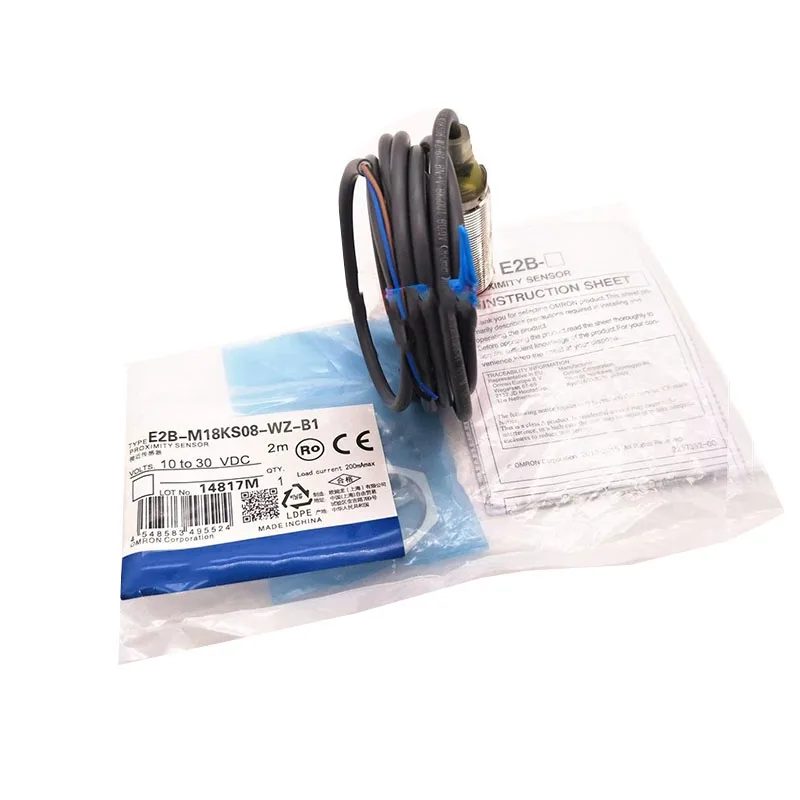 নতুন মূল E2B-M18KS08-WZ-B1 ওম্রন E2B সিরিজ ইনডাক্টিভ প্রোক্সিমিটি সেন্সর, ধাতব বস্তু সনাক্তকরণ, সীমা অবস্থান নির্ধারণ এবং শিল্প স্বয়ংক্রিয়করণ সরঞ্জামে কাজের টুকরো গণনার জন্য।