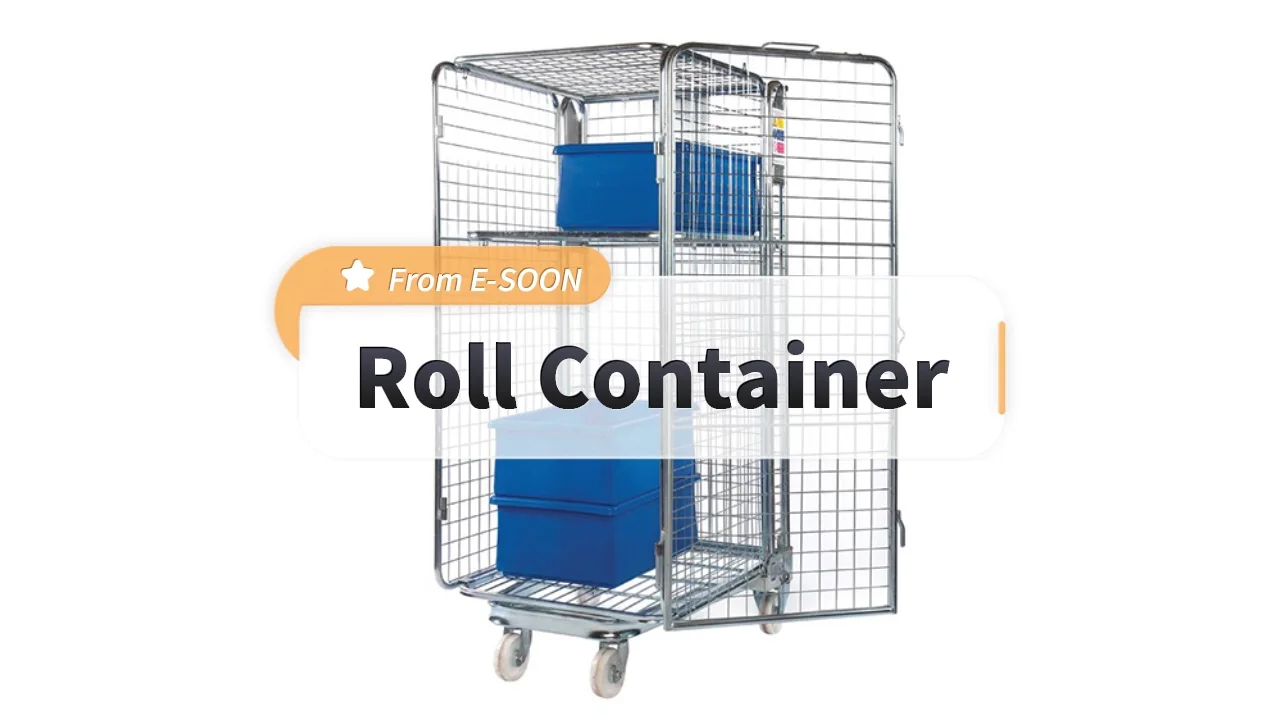 Warehouse Nesting Galvanized Metal Steel Roll Pallet Laundry Trolley ...
