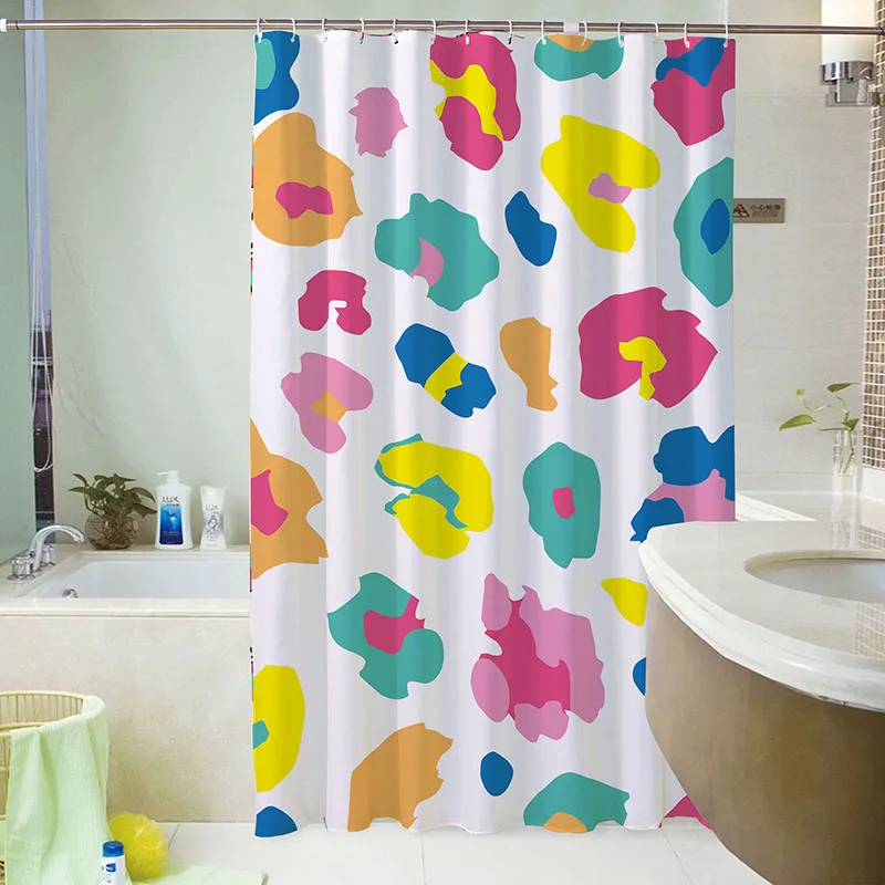 
Оптовая продажа, низкий минимальный заказ, OEM-сервис, занавеска для душа с леопардовым принтом, коровой, подсолнухом 