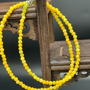 New Design Handmade Women's Natural Jade Necklace Yellow Adjustable Fashion Accessory