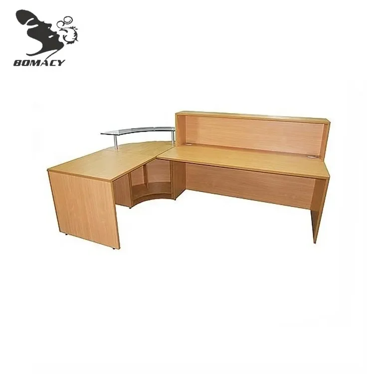 Bomacy Wooden Used Salon Furniture Office Commercial Reception Area Reception Desk