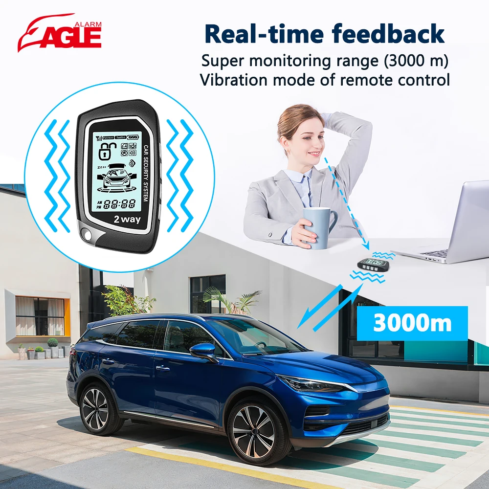 Best Universal Smart Key 2 Way Car Alarm Anti Theft Plc Car Alarm Systems