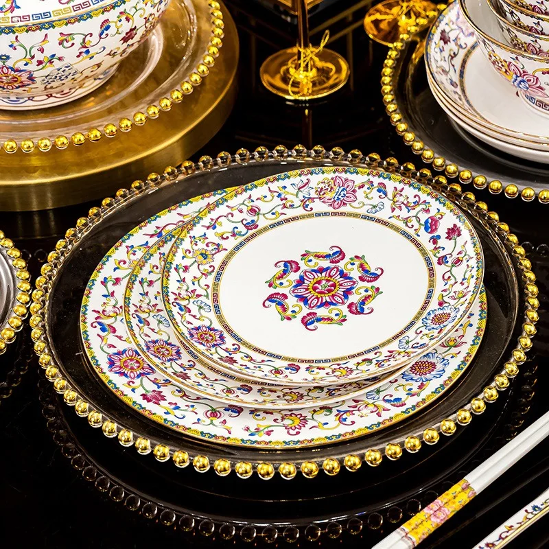 3点set〈万華・クリームパール×ラピスラズリ＆beige〉 Nice Price 42pcs Opalware White Porcelain Dinnerware Set