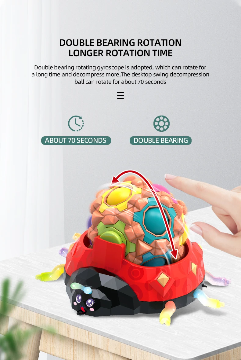 Hot Sale Magic Bean Rotating Cubes Ball Education Sensory Toy Brain ...