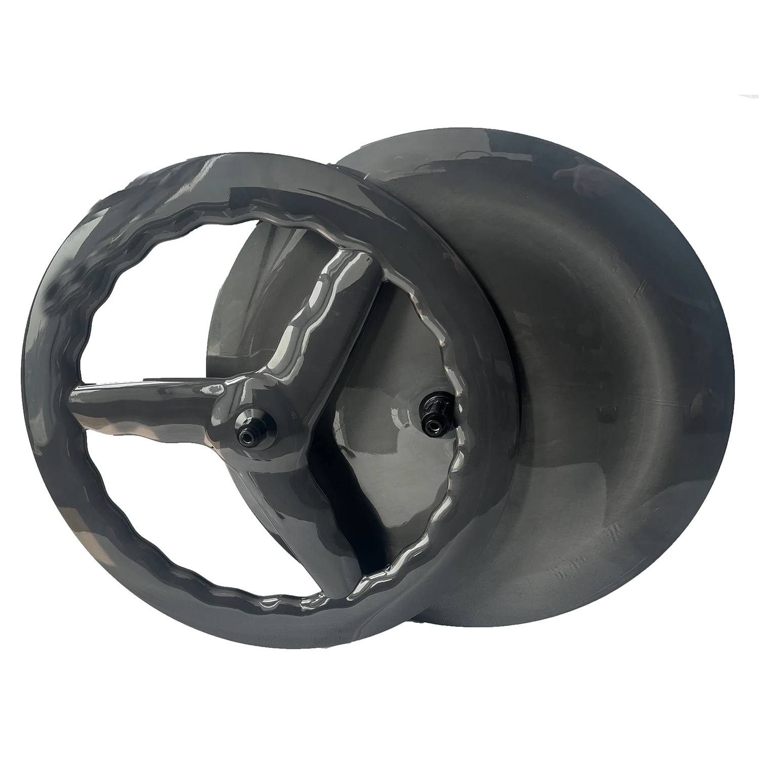 Paire De Roues Carbone 700c 3 Rayons Pour Vélo Route/piste - Jantes Carbone, Moyeu, Garantie 3 Ans, Neuves Sous Blister