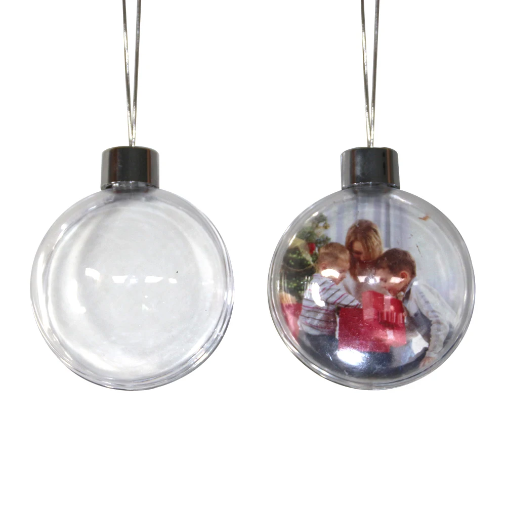 Juome Sublimation Ornament Blanks with LED Light, Clear Round Acrylic  Christmas Ornaments Pendant Blanks, Sublimation Blanks Products DIY Crafts
