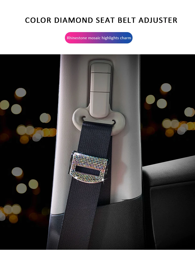 BUICK Bling Car Seat Belt Clip with Glass Diamond Rhinestone Inlay gift for girlfriend Universal Seat Belt Buckle Auto Metal for Daily Driving drive satisfied alarm stoper silencer 