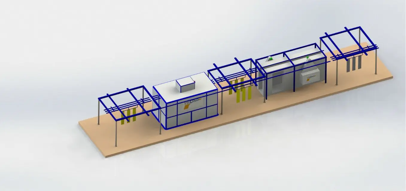 Fully Automated Powder Coating Line with Pretreatment Spray Tunnel ...