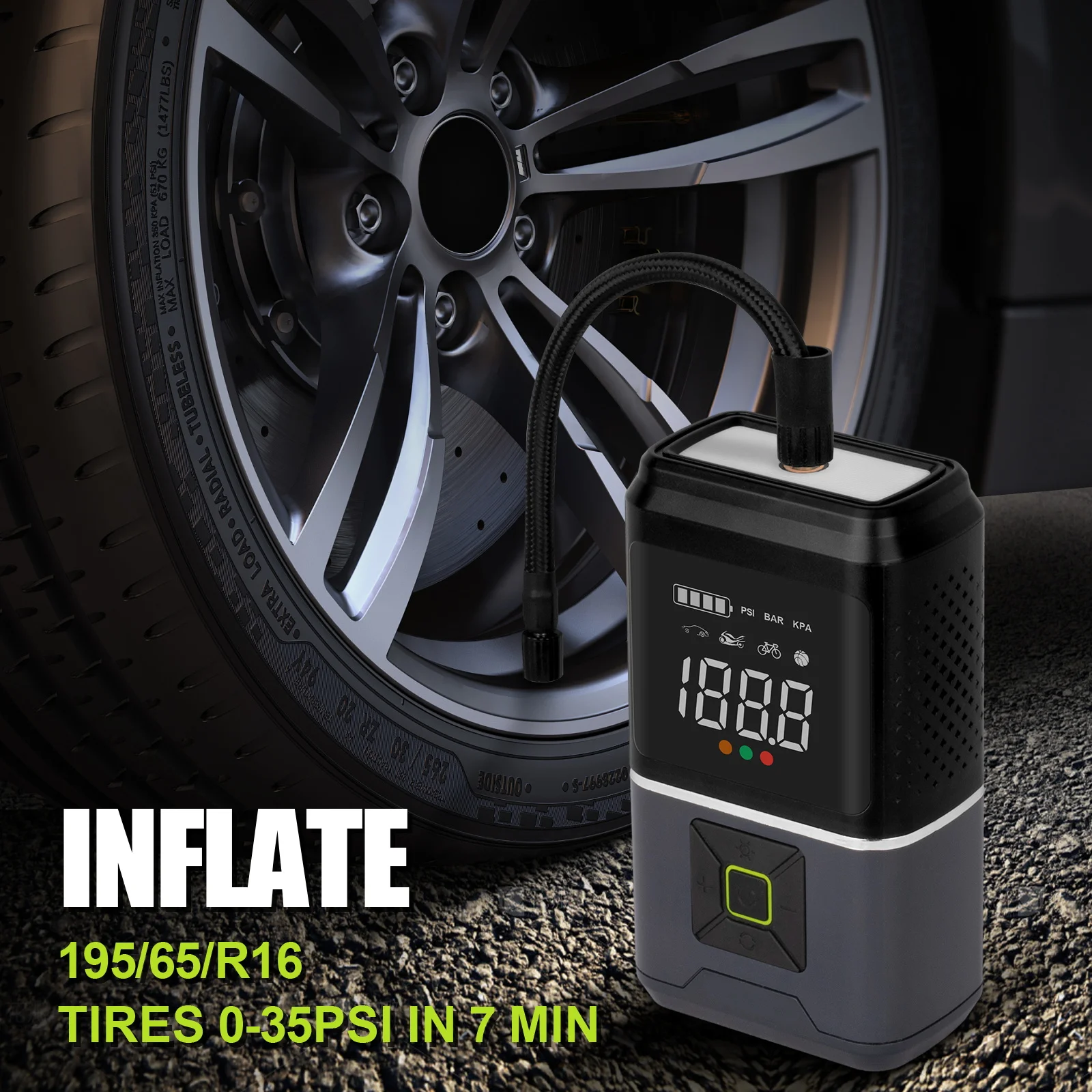 150 Psi New Cordless Air Pump Digital Tire Inflator Highquality