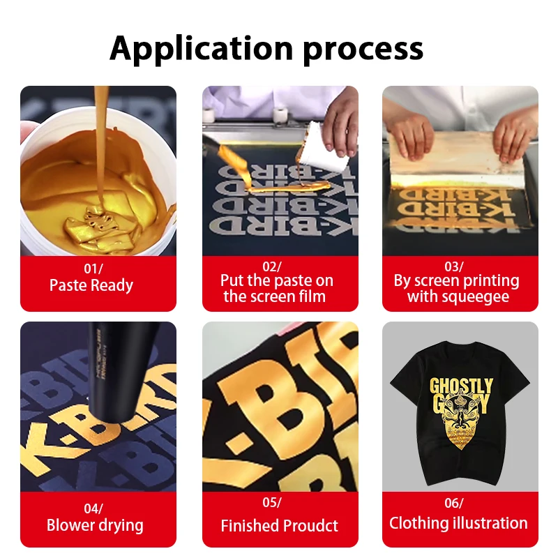 Textile Screen Printing Gold Ink Water Based Metallic Golden Paste Ink