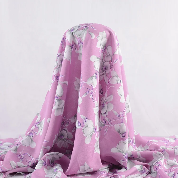 Новейший дизайн персонализированная простая оптовая продажа дешевые красивые цветы вискоза тропический принт ткань