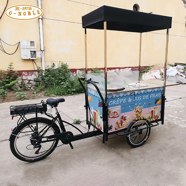 Pancake Snack Cart Customized Food Delivery Bike Street Food Scooter