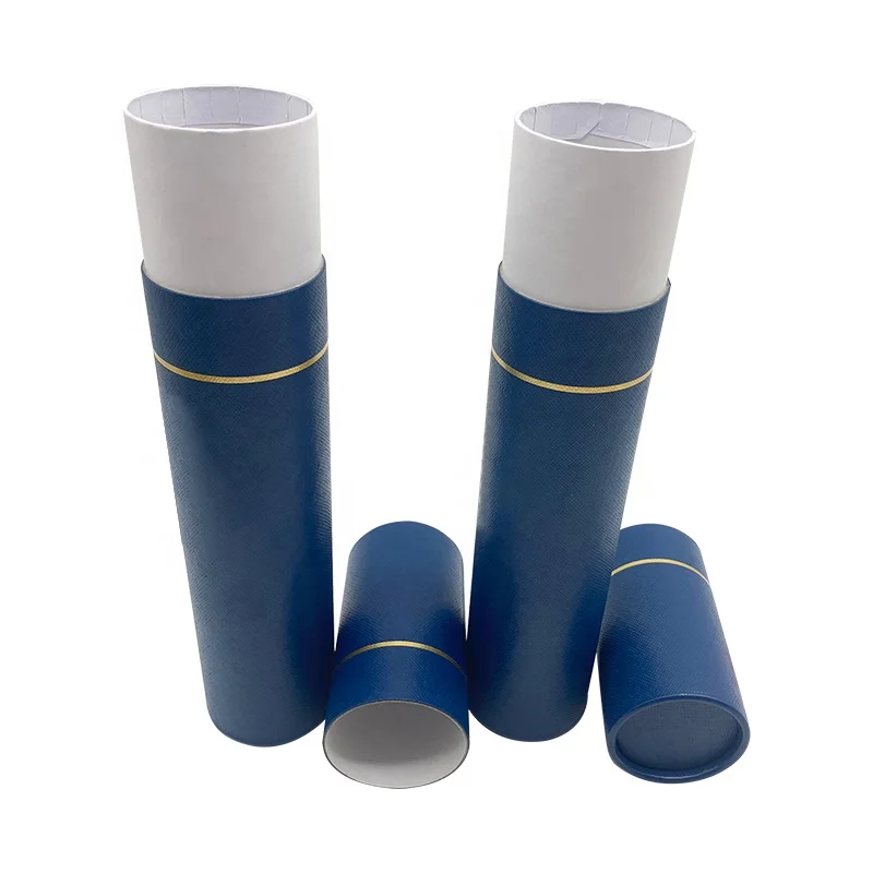 China Factory Seller Custom Biodegradable Cardboard Postal Poster Packaging Custom Paper Mailing Long Tube With End Lids