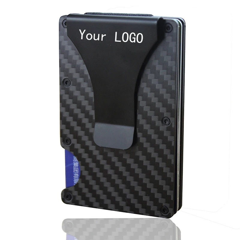 Small MOQ rfid wallet aluminium card case Support custom LOGO rfid card holder