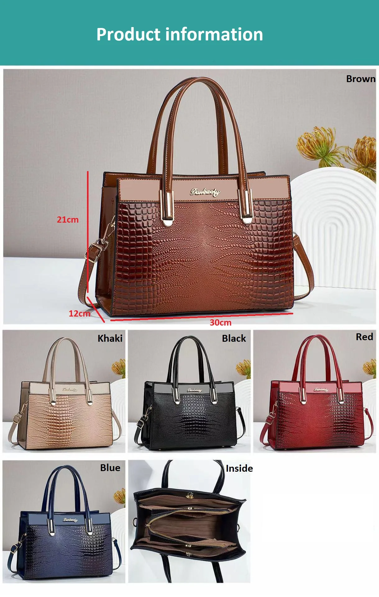 Sequin Leather Luxury Women's Tote Bag Ladies Long Strap Shoulder Bags ...