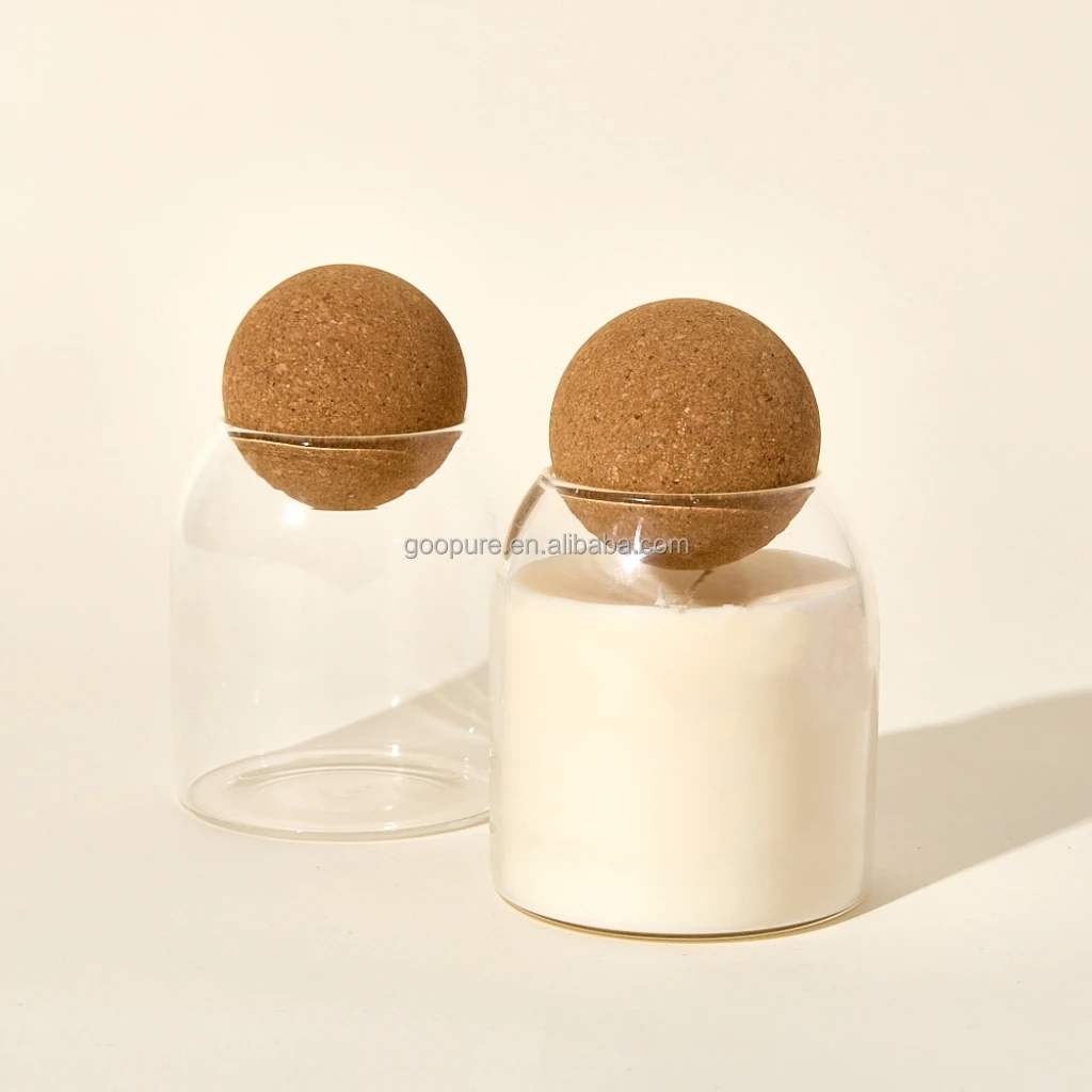 Handmade Glass Candle Jar 500ml - Heat Resistant, Round Design with ...