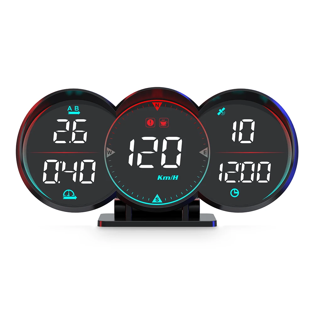 G17 Car Digital Speedometer Hud MPH KMH Car Head up Displays High Temperature Alarm for All Cars