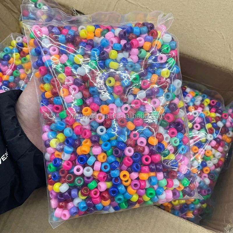 Vivian Hair 6mm*8.5mm 6mm*9mm 500g Per Bag Kids Hair Beads For Braids