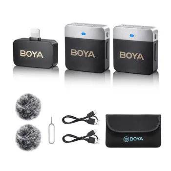 BOYA BY-M1V Wireless Microphone Microphones Cordless Clip on Mic for Video Recording YouTube Vlogging Live