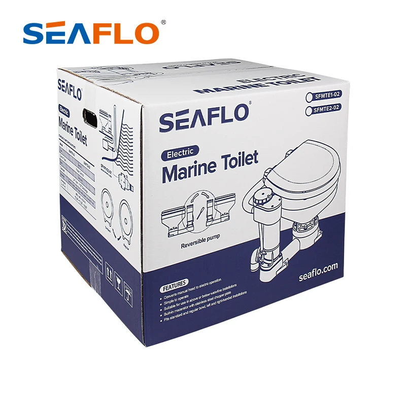 SEAFLO Simple to Operated 12V and 24V Marine Toilet With Electric Flush Pump