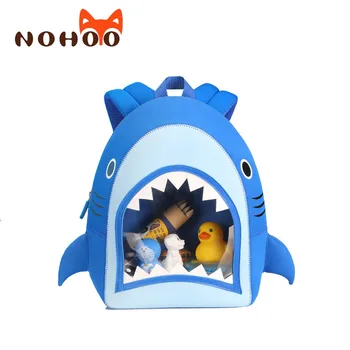 NOHOO Supplier Fashion Shark Design School Bags 3D Cartoon Character Backpacks