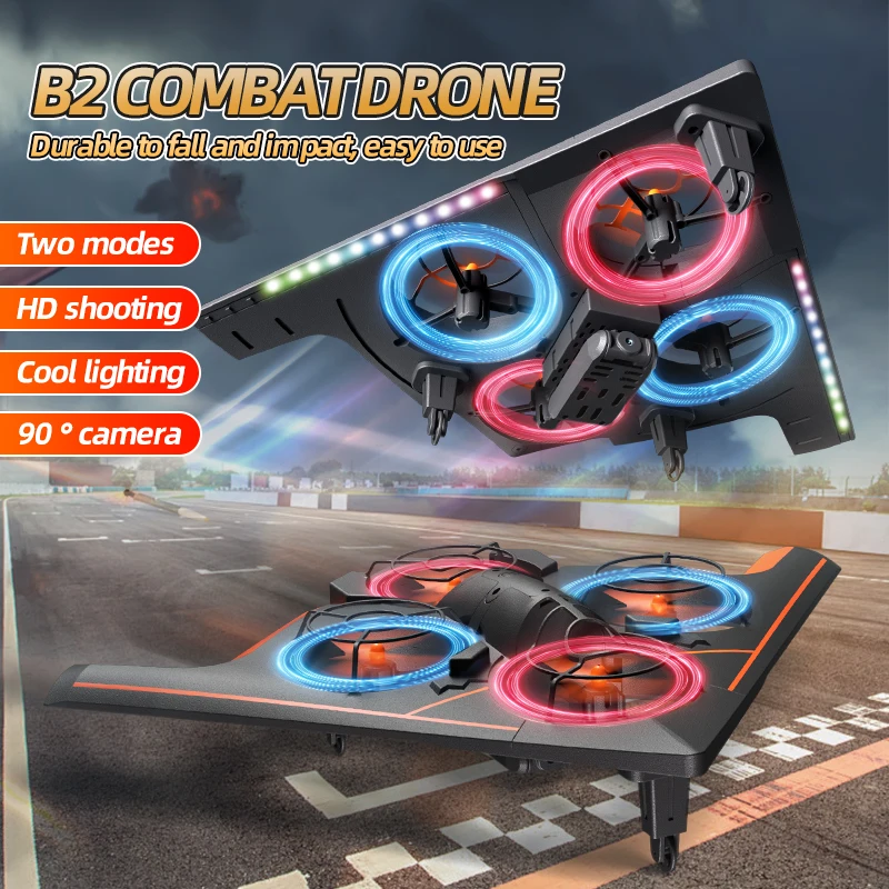 Global Drone GD02 RC Fighter Quadcopter F22 Airplane Jet Plane With LED Light Flying Toys for Kids Model Remote Control Drone