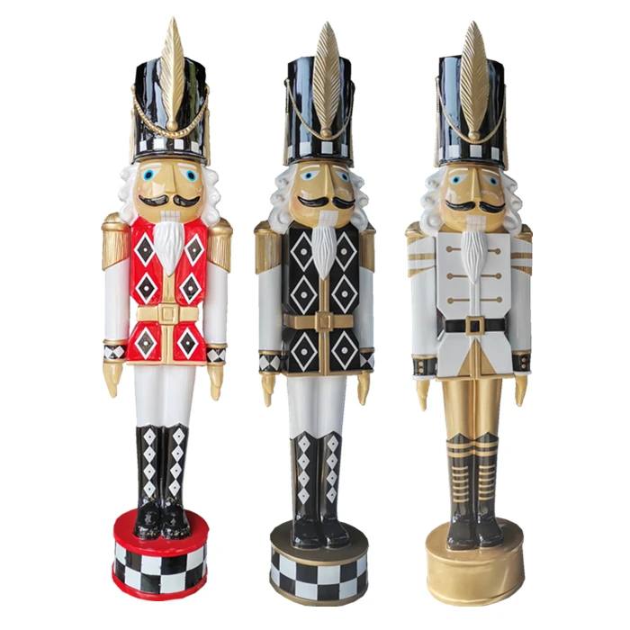 Life Size Wooden Soldier Nutcracker for Christmas Soldier Authentic 10ft Height Fiberglass Toy Soldier Nutcracker
