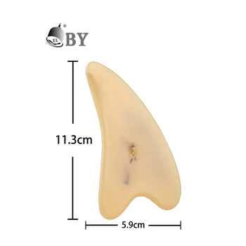 BY Baoyi  Hand-held  facial massage tool for neck back body Guasha scraping board Large size triangle resin scraping board tool